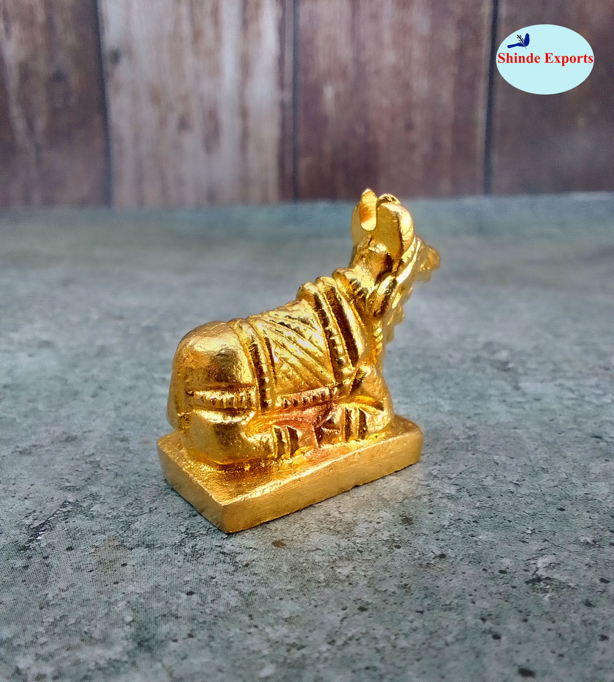 SHINDE EXPORTS Small Brass Nandi Idol Statue vastu Bull murti for Pooja at mandir Home