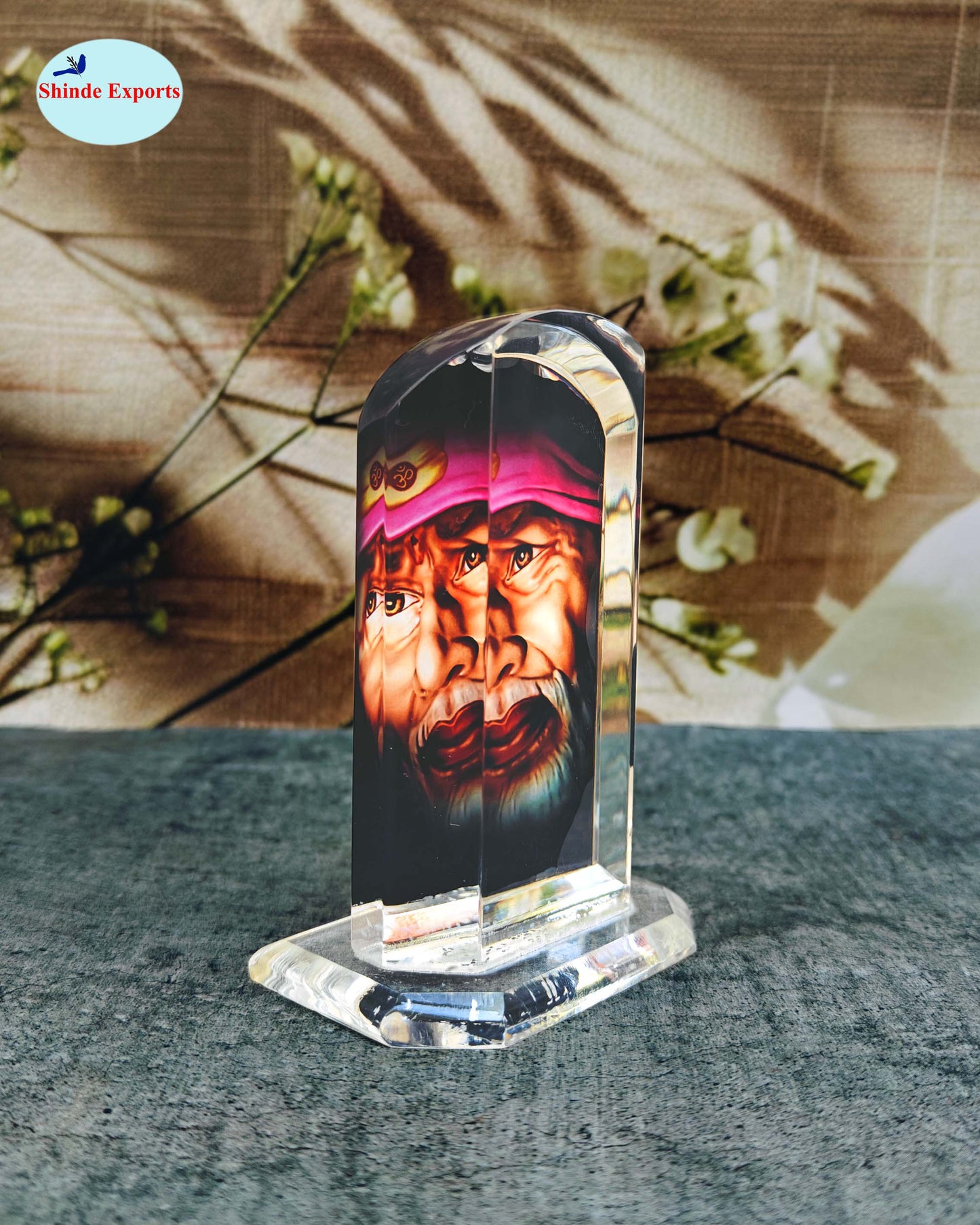 SHINDE EXPORTS shirdi Sai Baba car Dashboard Idol Cum Desk Stand 3.5 inches