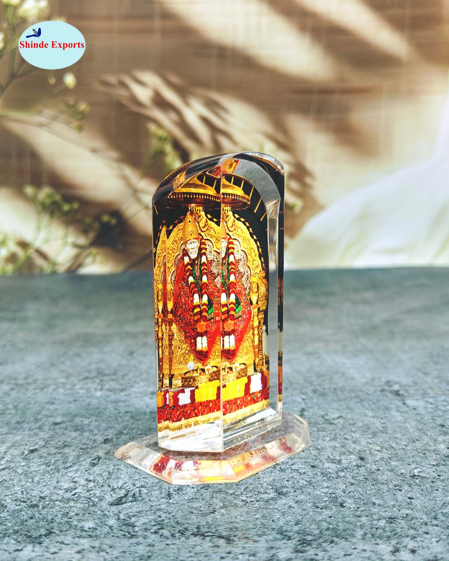 SHINDE EXPORTS shirdi Sai Baba car Dashboard Idol Cum Desk Stand 3.5 inches