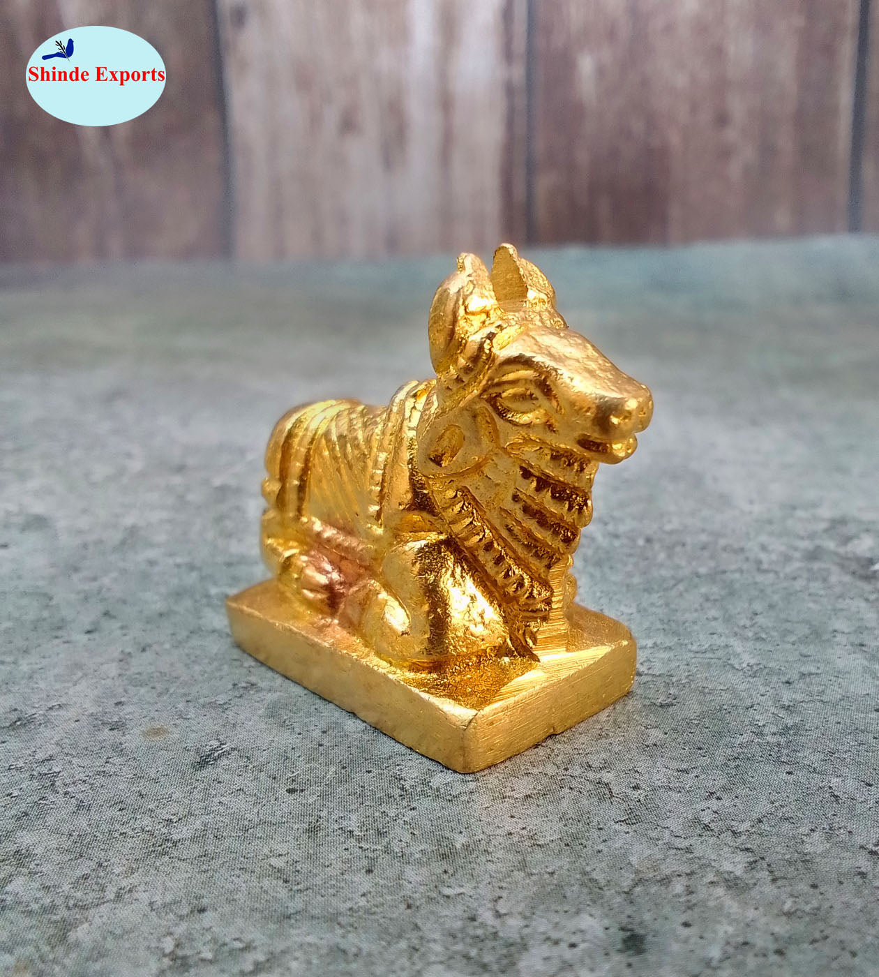 SHINDE EXPORTS Small Brass Nandi Idol Statue vastu Bull murti for Pooja at mandir Home