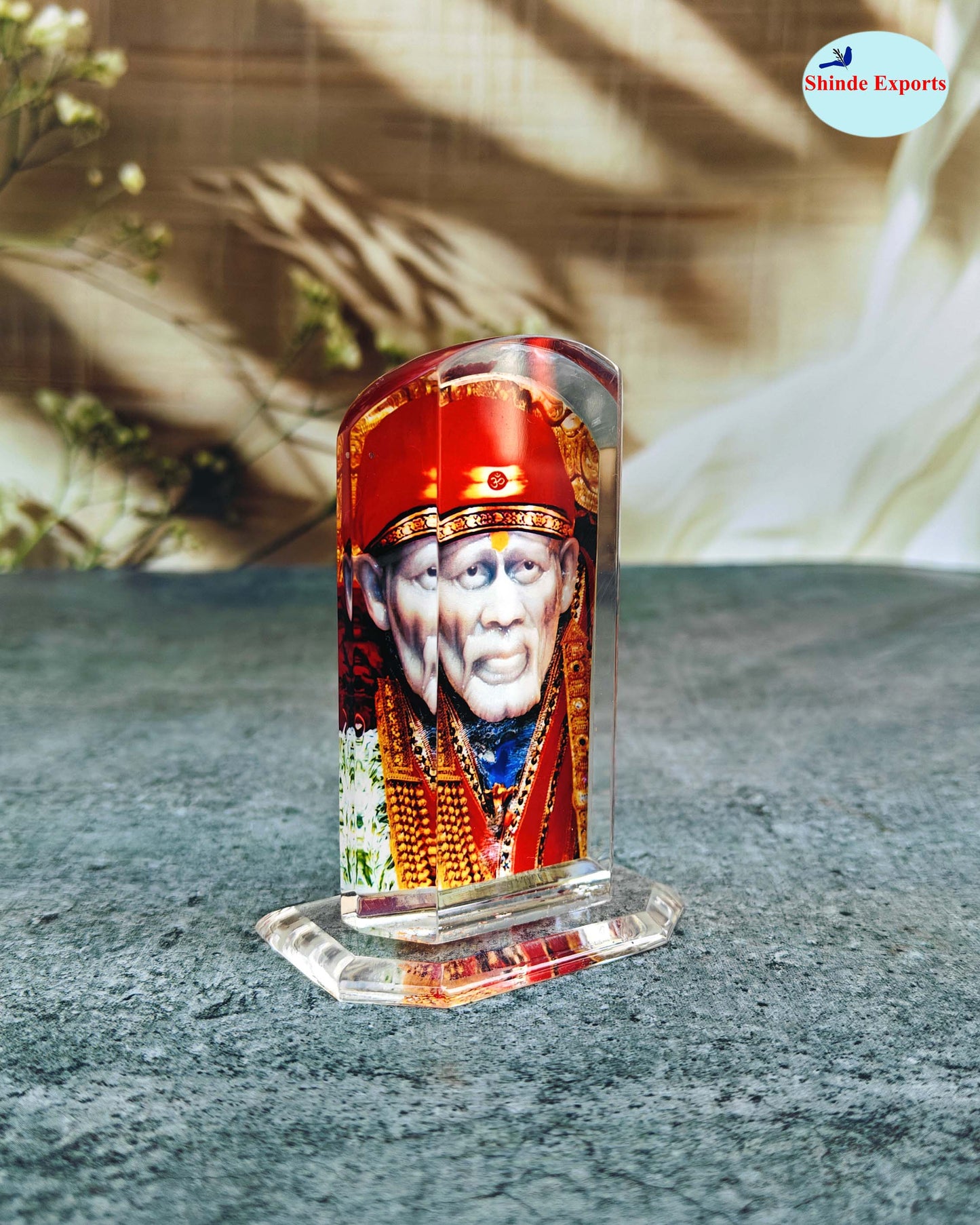 SHINDE EXPORTS shirdi Sai Baba car Dashboard Idol Cum Desk Stand 3.5 inches