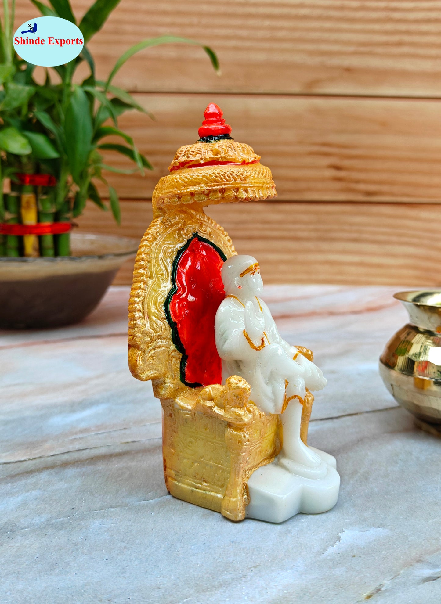 SHINDE EXPORTS shirdi saibaba Marble Idol Statue murti Home Murty for car