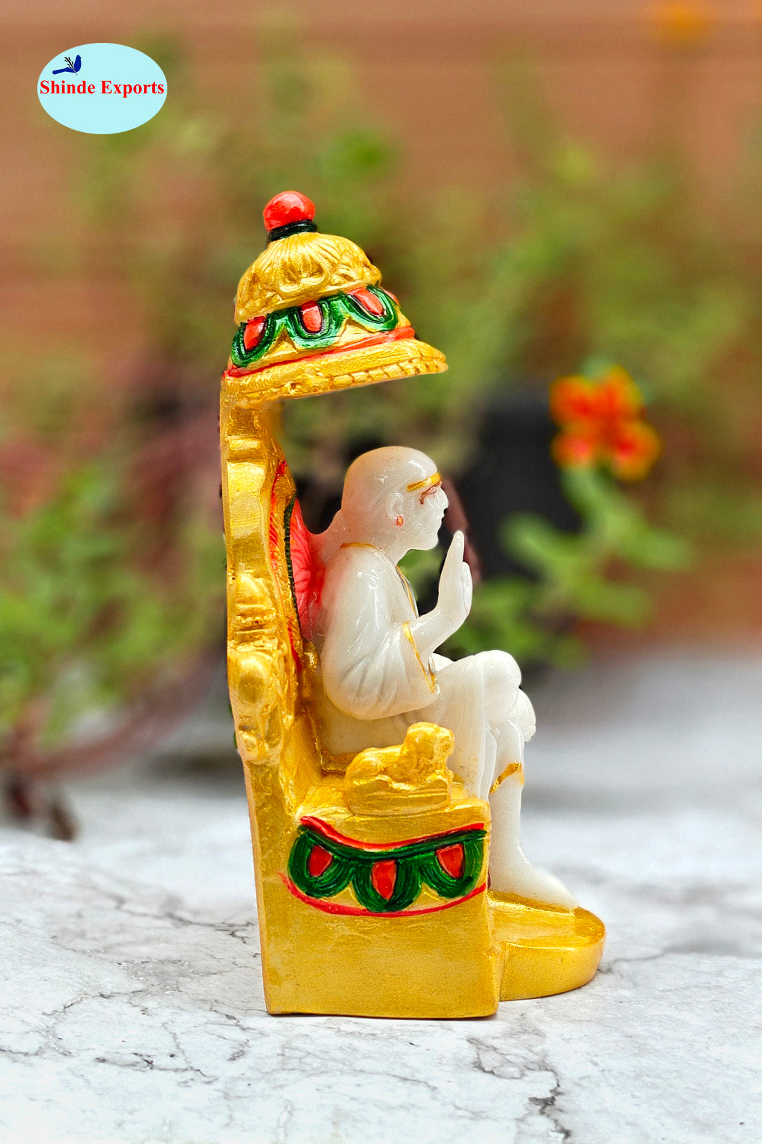 SHINDE EXPORTS shirdi saibaba Marble Idol Statue murti Home Murty for car