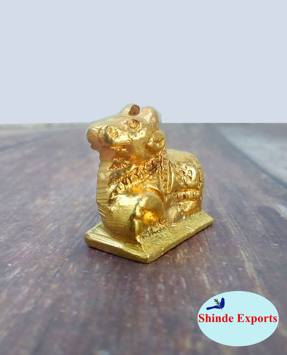 SHINDE EXPORTS Small Brass Nandi Idol Statue vastu Bull murti for Pooja at mandir Home