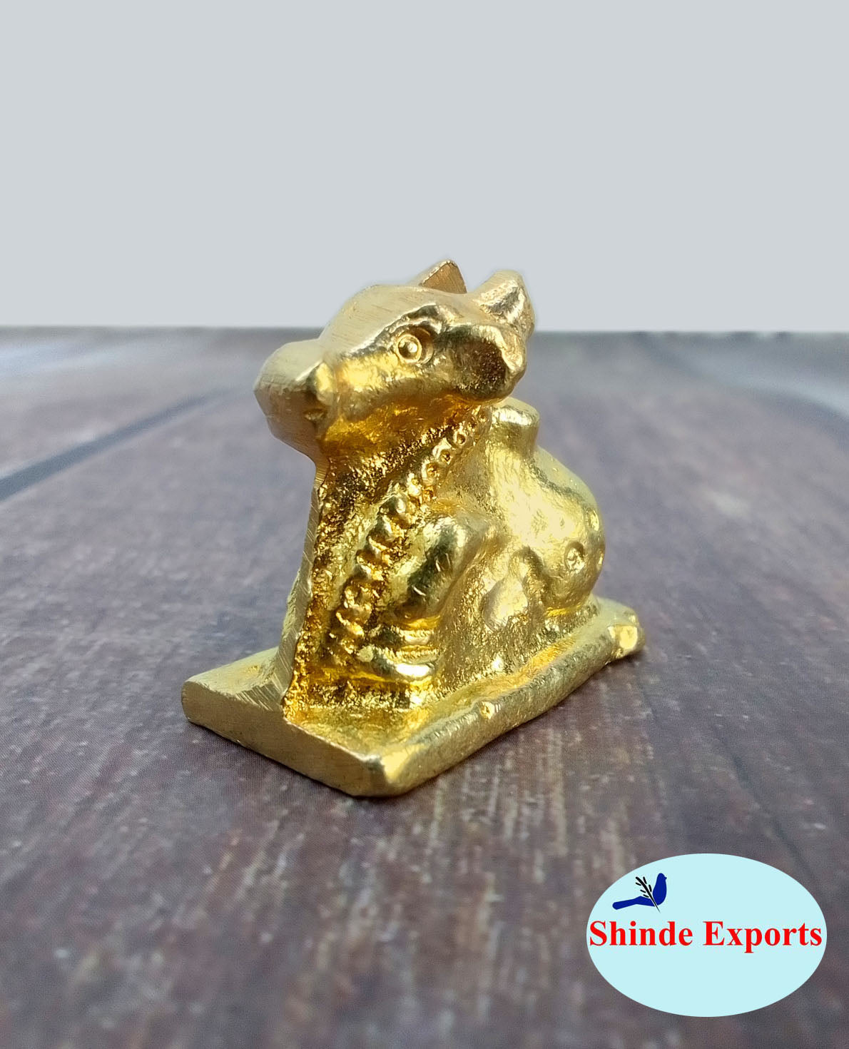 SHINDE EXPORTS Small Brass Nandi Idol Statue vastu Bull murti for Pooja at mandir Home