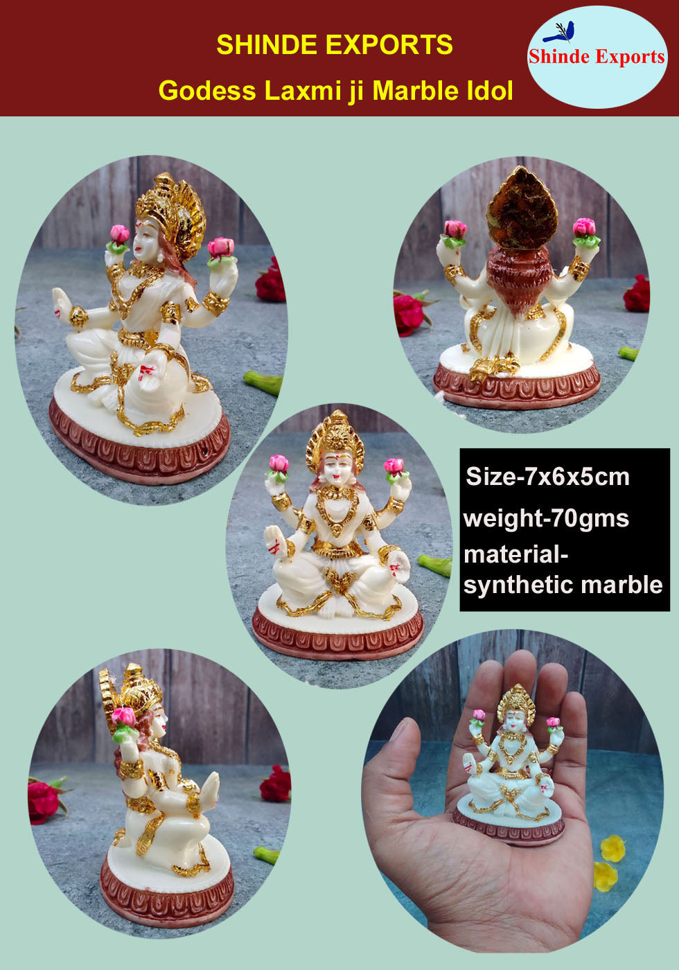 SHINDE EXPORTS Goddess laxmi Devi Marble murti Lakshmi Statue Idol for Home Pooja