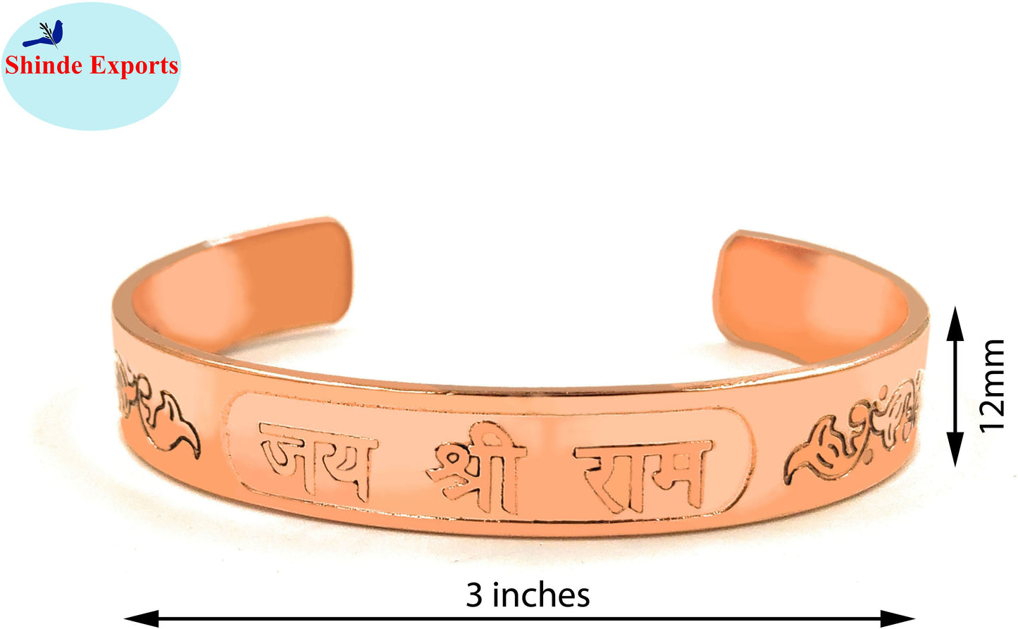 SHINDE EXPORTS pure copper kada for men bracelet for men pure jay shri ram bracelet and Om coper braceletr