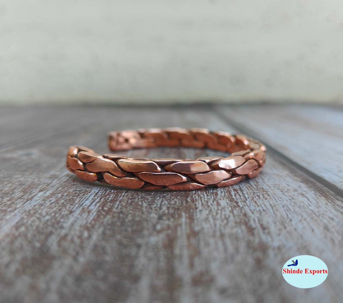 SHINDE EXPORTS heavy pure original copper tamba kada bracelet for men and women health boys