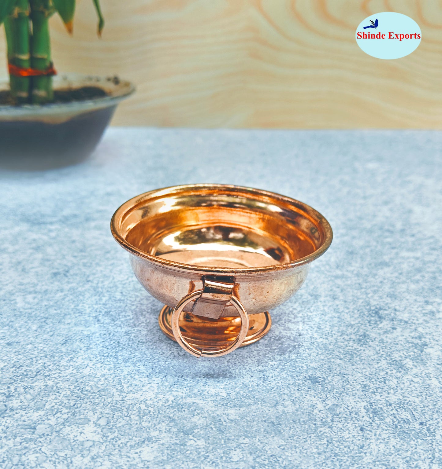 SHINDE EXPORTS Small Pure Copper puja Pot tamba Kalash Decorative panchamrutham Bowl for gangajal Water Vessel for Home Pooja