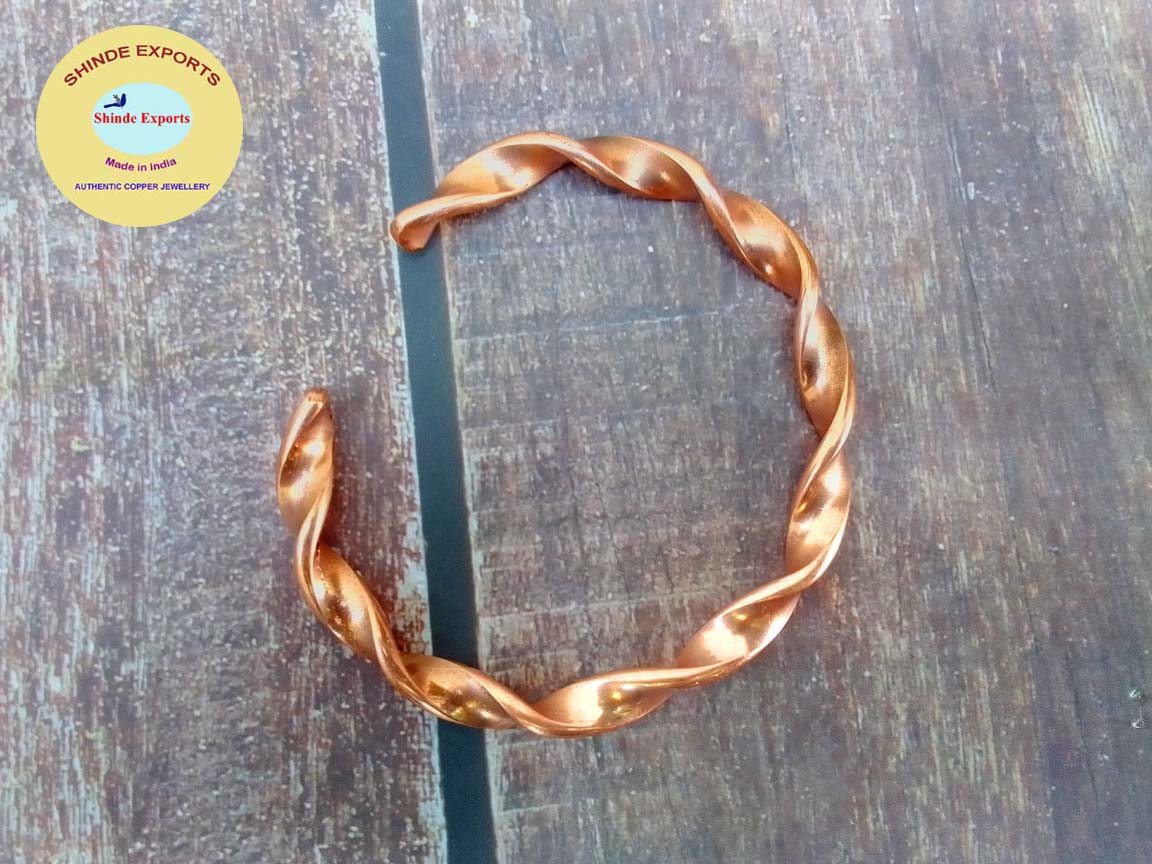 SHINDE EXPORTS heavy pure original copper tamba kada bracelet for men and women health boys