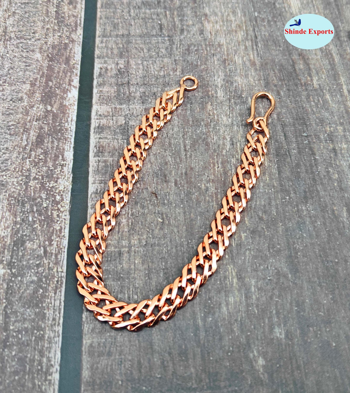SHINDE EXPORTS Pure Copper Link Chain Bracelet for Men