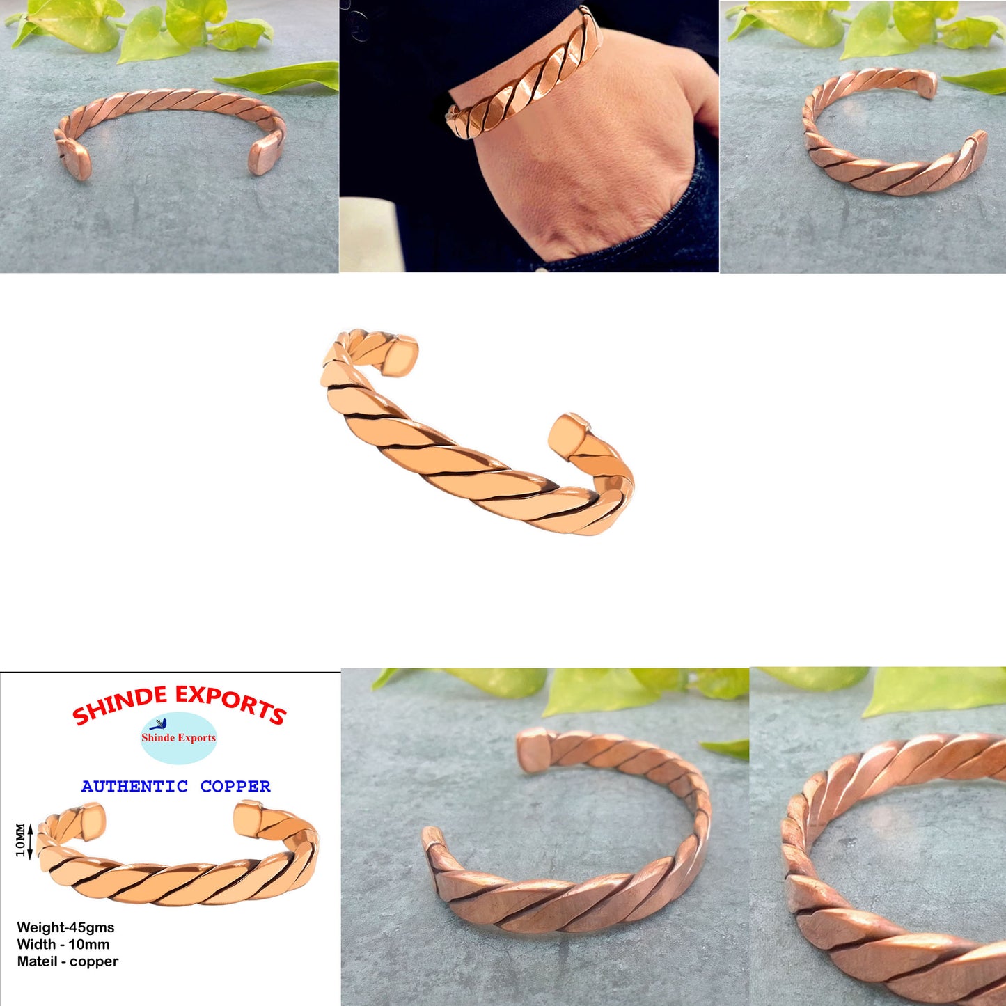 SHINDE EXPORTS pure copper kada for men/copper kada/copper bracelet for men pure