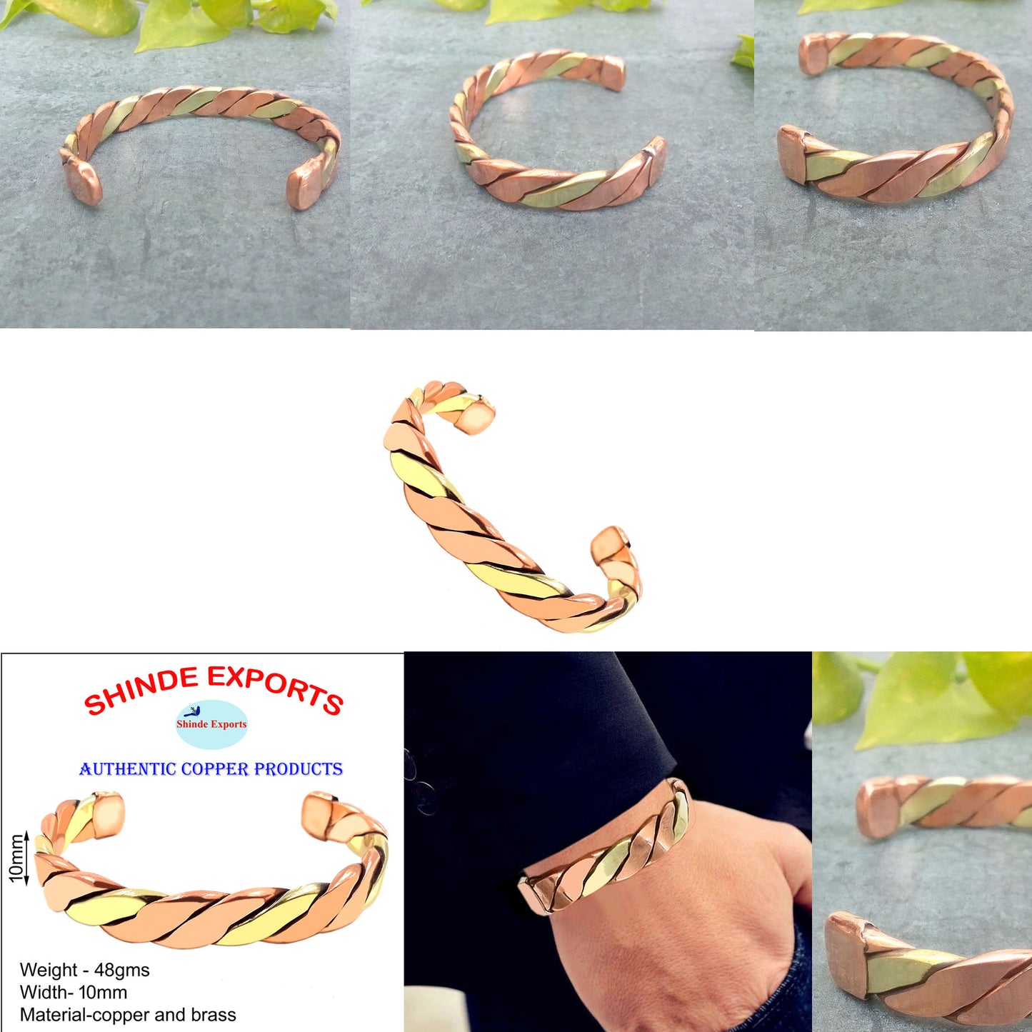 SHINDE EXPORTS pure copper kada for men/copper kada/copper bracelet for men pure