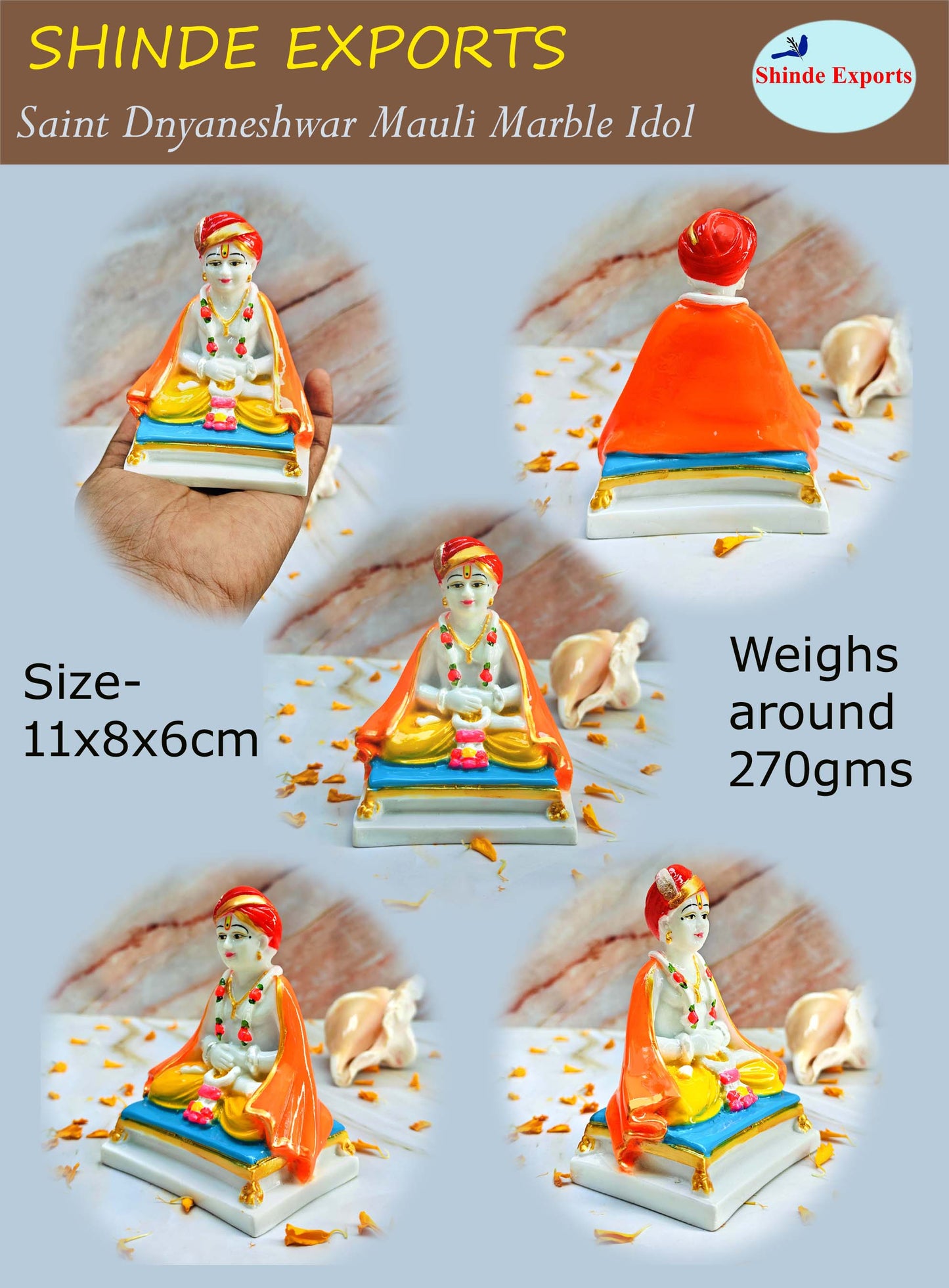 SHINDE EXPORTS Saint mauli dnyaneshwar maharaj Statue murti