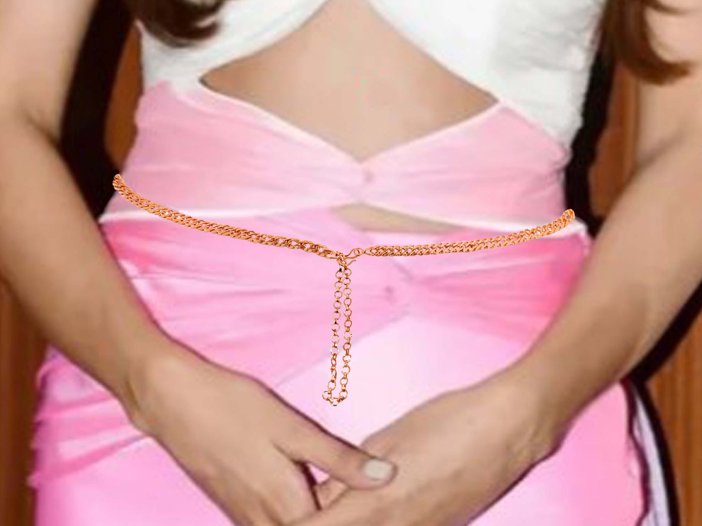 SHINDE EXPORTS traditional copper chain vaddanam waist belt kamar jewellery kamarband for women wedding saree kamarbandh kamarpatta