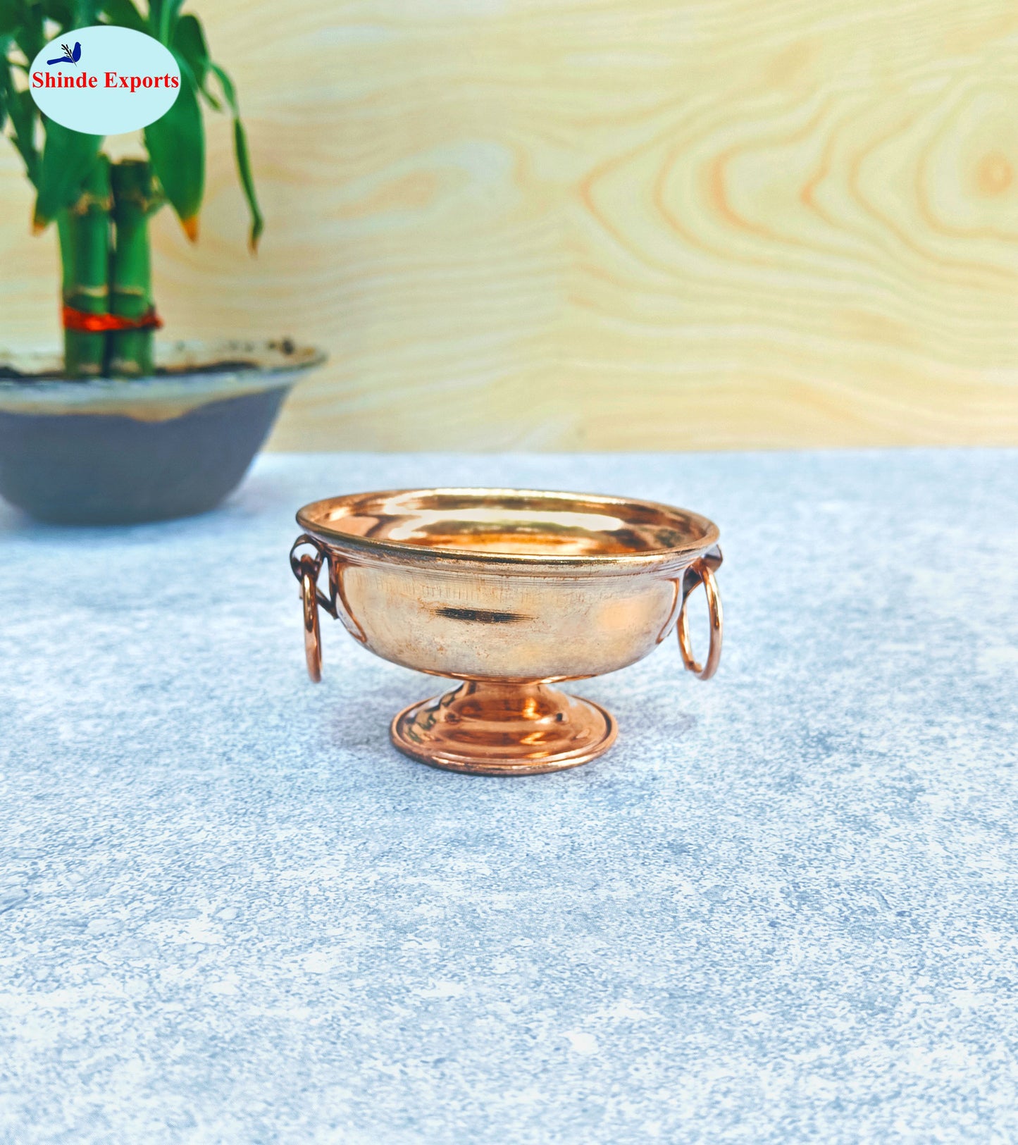 SHINDE EXPORTS Small Pure Copper puja Pot tamba Kalash Decorative panchamrutham Bowl for gangajal Water Vessel for Home Pooja