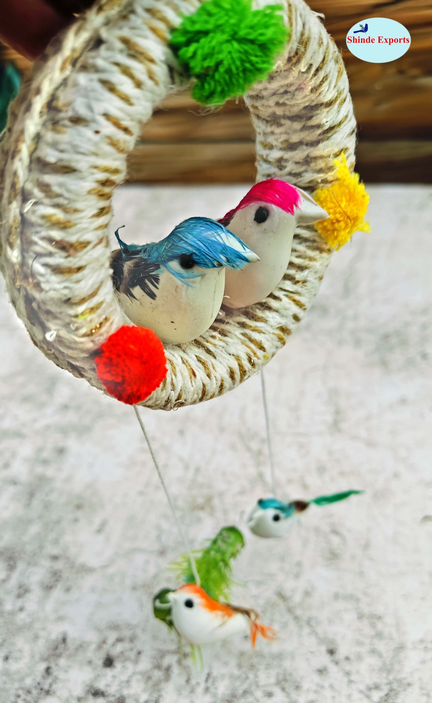 SHINDE EXPORTS Decorative Artificial Birds Nest Hanging Made of Natural Grass/Jute Best for Balcony Home Decor and Gifting