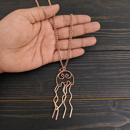 SHINDE EXPORTS 100% solid uncoated jewellery pure copper chain necklaces stylish choker for women with pendant