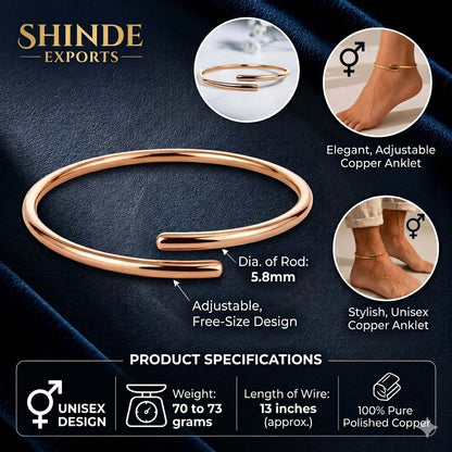 SHINDE EXPORTS copper leg kada for men/copper leg kada/leg kada