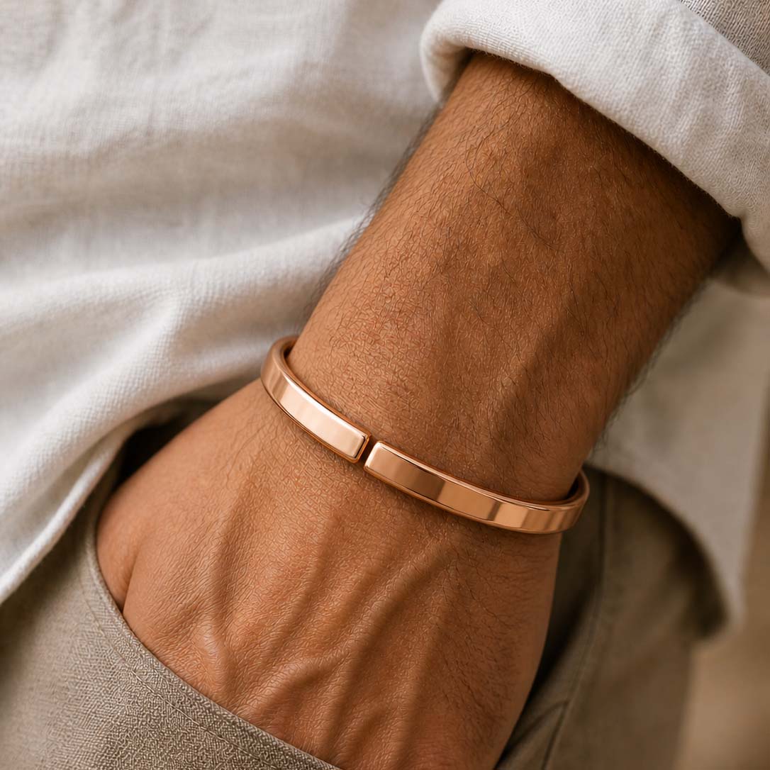 shinde exports heavy pure copper bracelet cuff kada bangle for women men