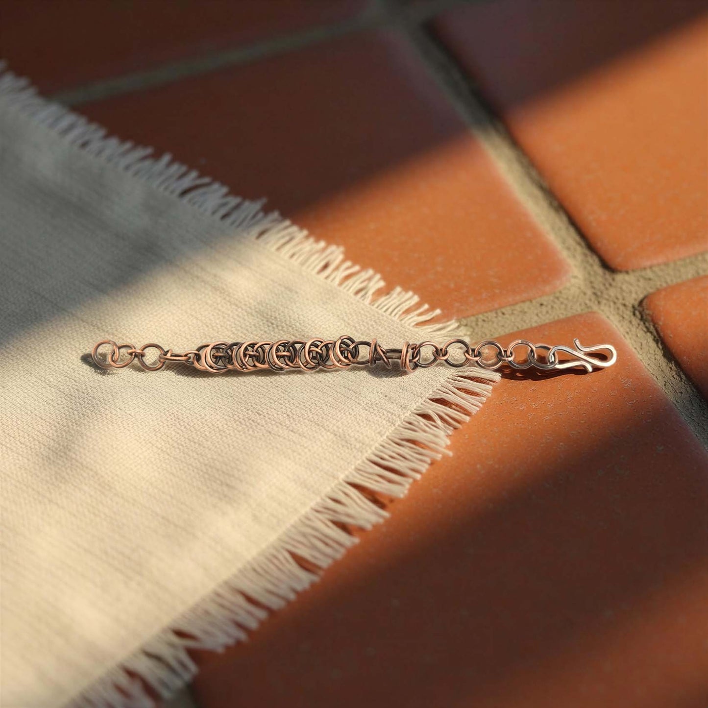 SHINDE EXPORTS Pure Copper Bracelet for Men & Women – Antique Finish Handmade Link Chain Bracelet, Adjustable 8.5 Inch Unisex Copper Jewelry, Made in India