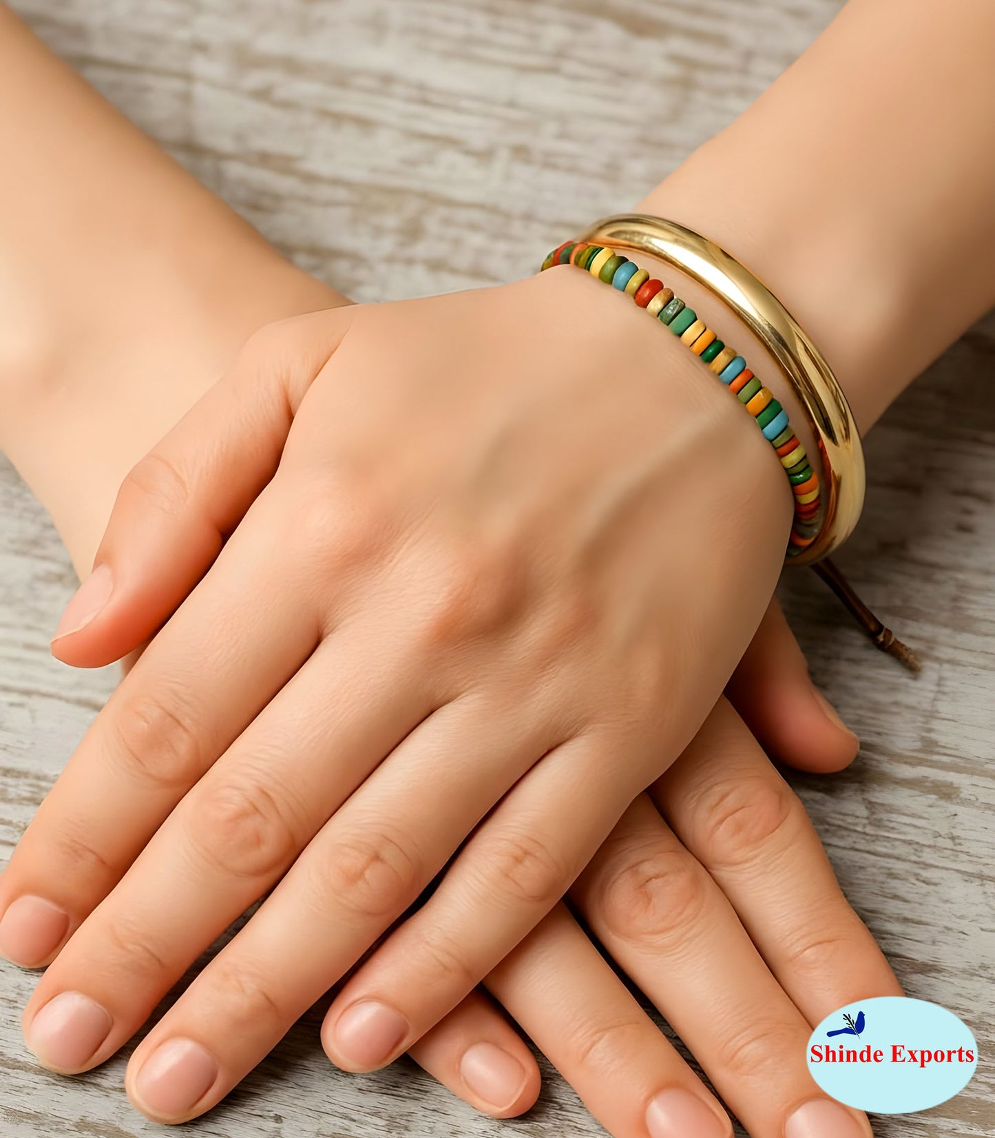 SHINDE EXPORTS gold plated stainless steel bangles for men women bracelets