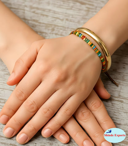 SHINDE EXPORTS gold plated stainless steel bangles for men women bracelets