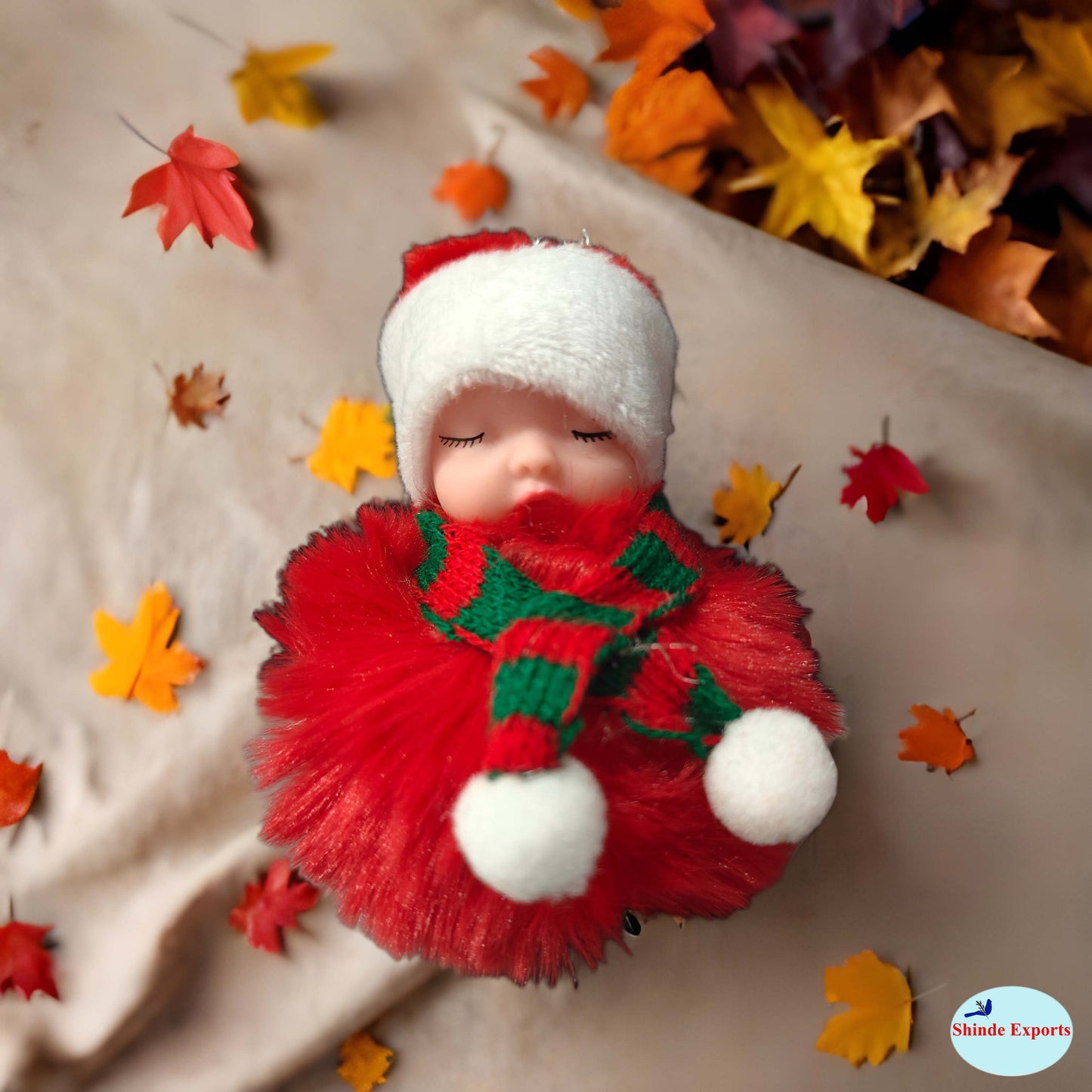 SHINDE EXPORTS santa claus keychain christmas small plush keychains pack of 2