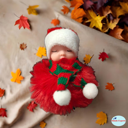 SHINDE EXPORTS santa claus keychain christmas small plush keychains pack of 2