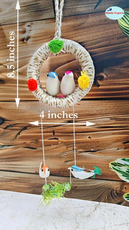 SHINDE EXPORTS Decorative Artificial Birds Nest Hanging Made of Natural Grass/Jute Best for Balcony Home Decor and Gifting