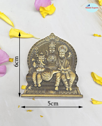 SHINDE EXPORTS small lord shiva parvati family parivar shiv ganesha metal murti idol for home mandir car dashboard temple