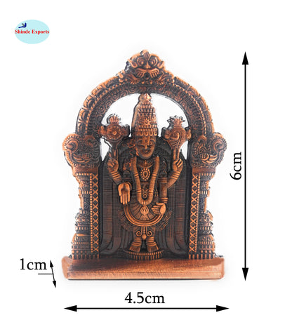 SHINDE EXPORTS small size brass metal lord tirupati balaji idol for car dashboard home