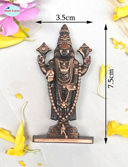 SHINDE EXPORTS small size brass metal lord tirupati balaji idol for car dashboard home