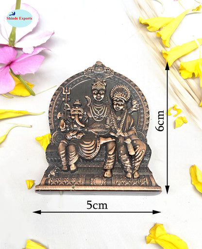 SHINDE EXPORTS small lord shiva parvati family parivar shiv ganesha metal murti idol for home mandir car dashboard temple