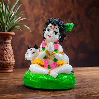 HINDE EXPORTS bal gopal marble idol murti baal krishna statue small 3 inches