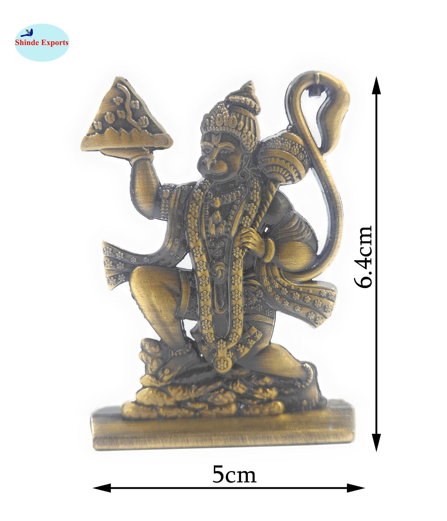 SHINDE EXPORTS small size metal lord hanuman idol statue for car dashboard home office desk pooja