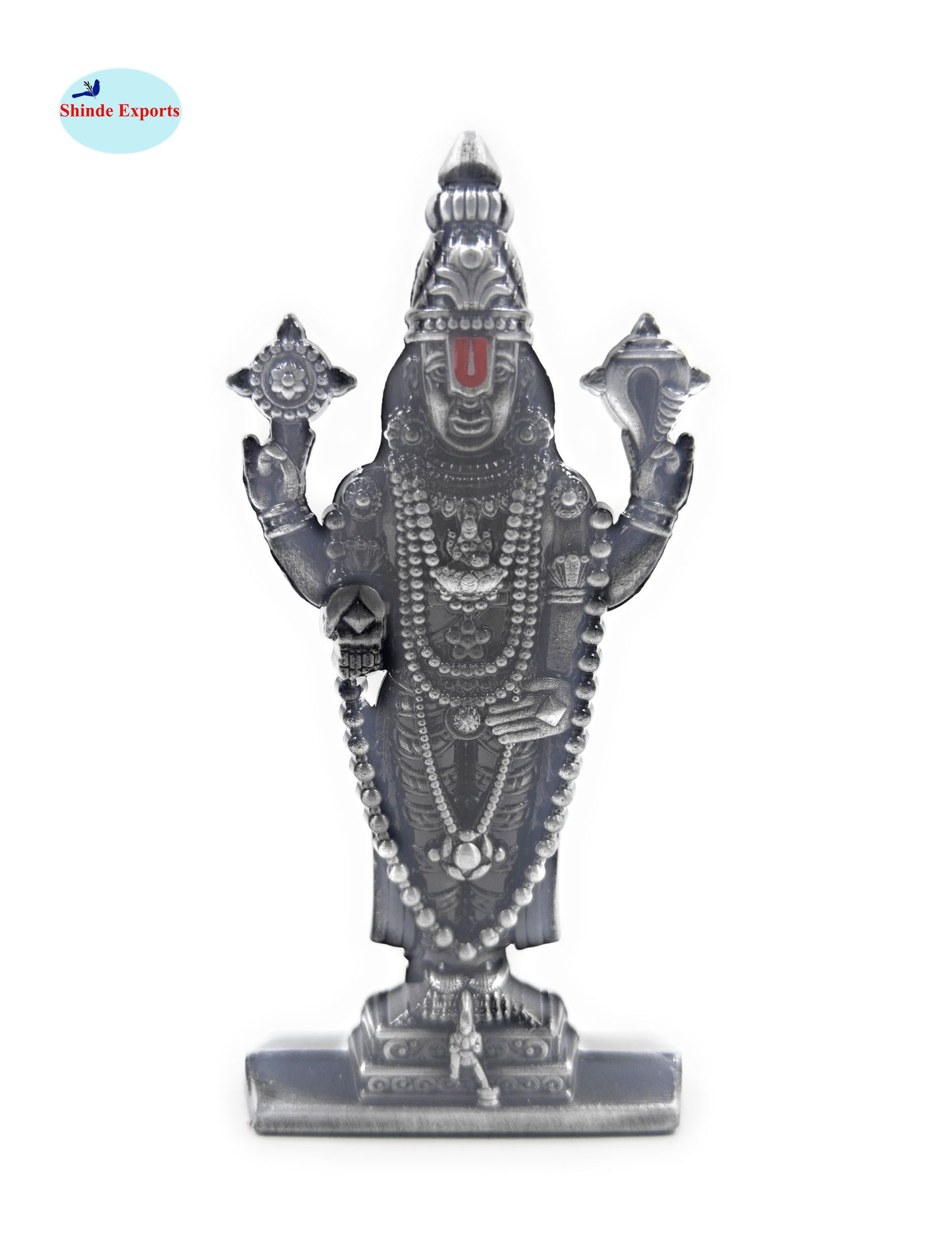 SHINDE EXPORTS small size brass metal lord tirupati balaji idol for car dashboard home