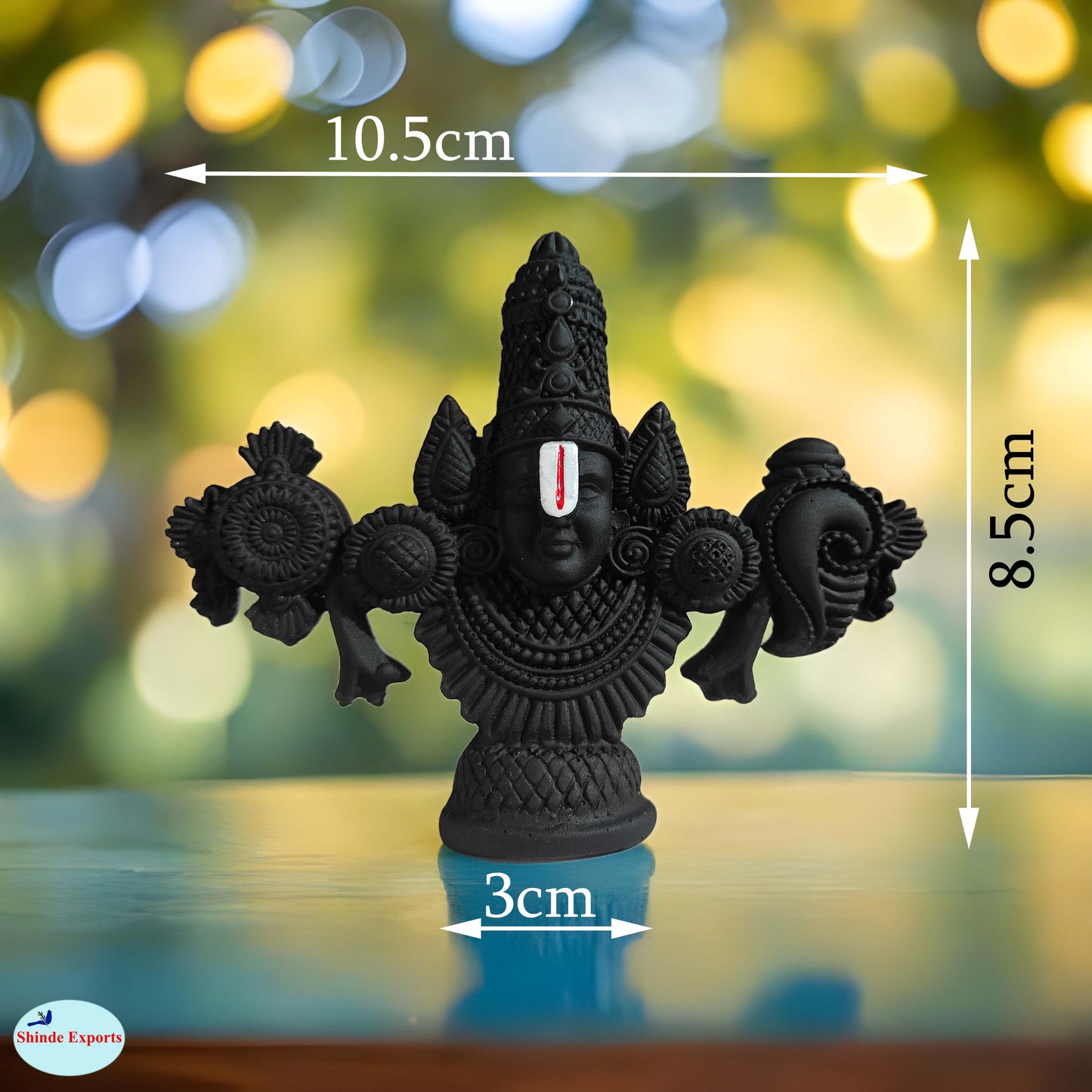 SHINDE EXPORTS tirupati balaji marble idol for desk pooja room car dashboard home office décor