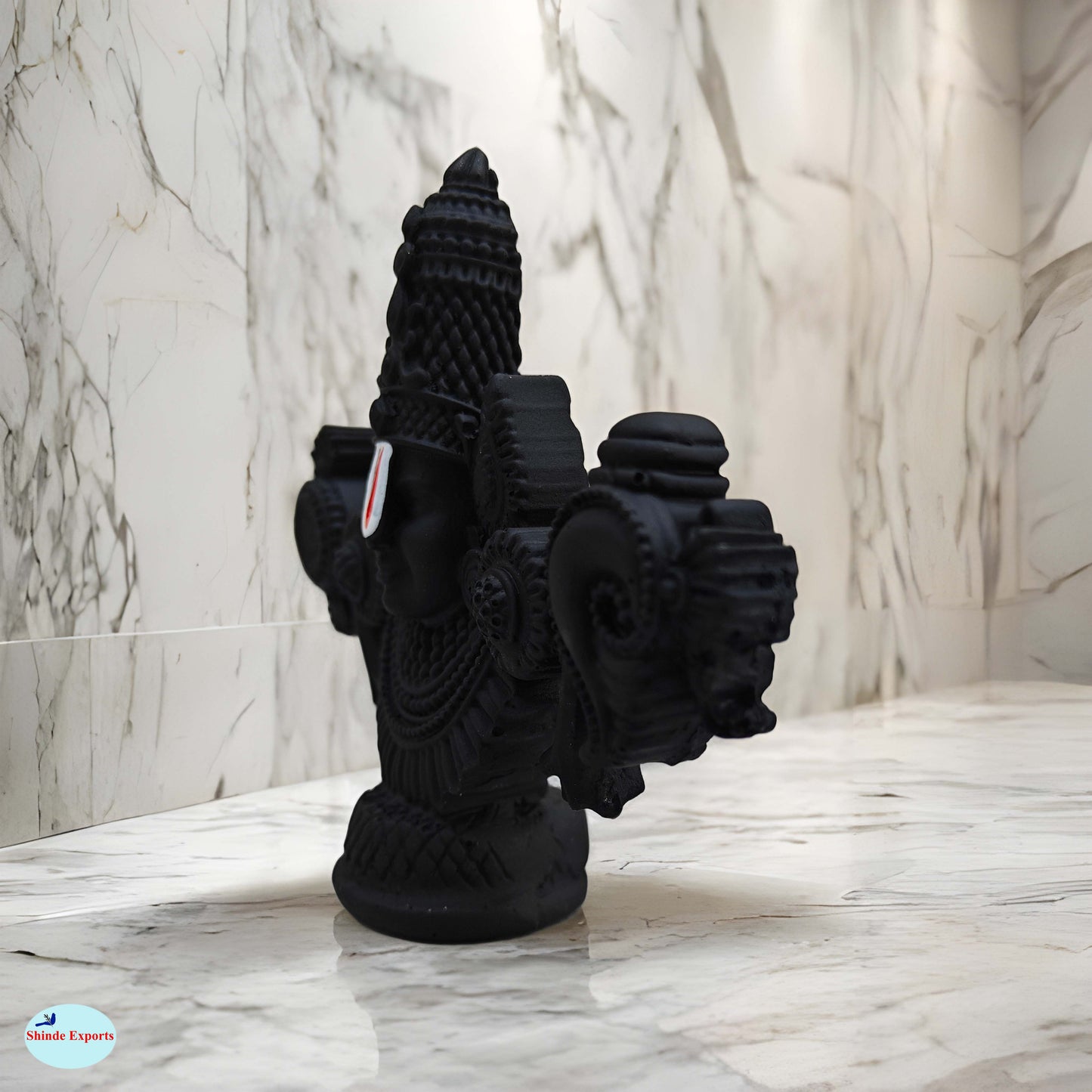 SHINDE EXPORTS tirupati balaji marble idol for desk pooja room car dashboard home office décor