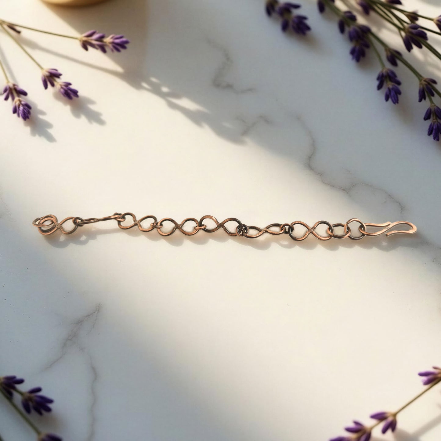 SHINDE EXPORTS Pure Copper Bracelet for Men & Women – Antique Finish Handmade Link Chain Bracelet, Adjustable 8.5 Inch Unisex Copper Jewelry, Made in India