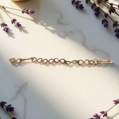 SHINDE EXPORTS Pure Copper Bracelet for Men & Women – Antique Finish Handmade Link Chain Bracelet, Adjustable 8.5 Inch Unisex Copper Jewelry, Made in India