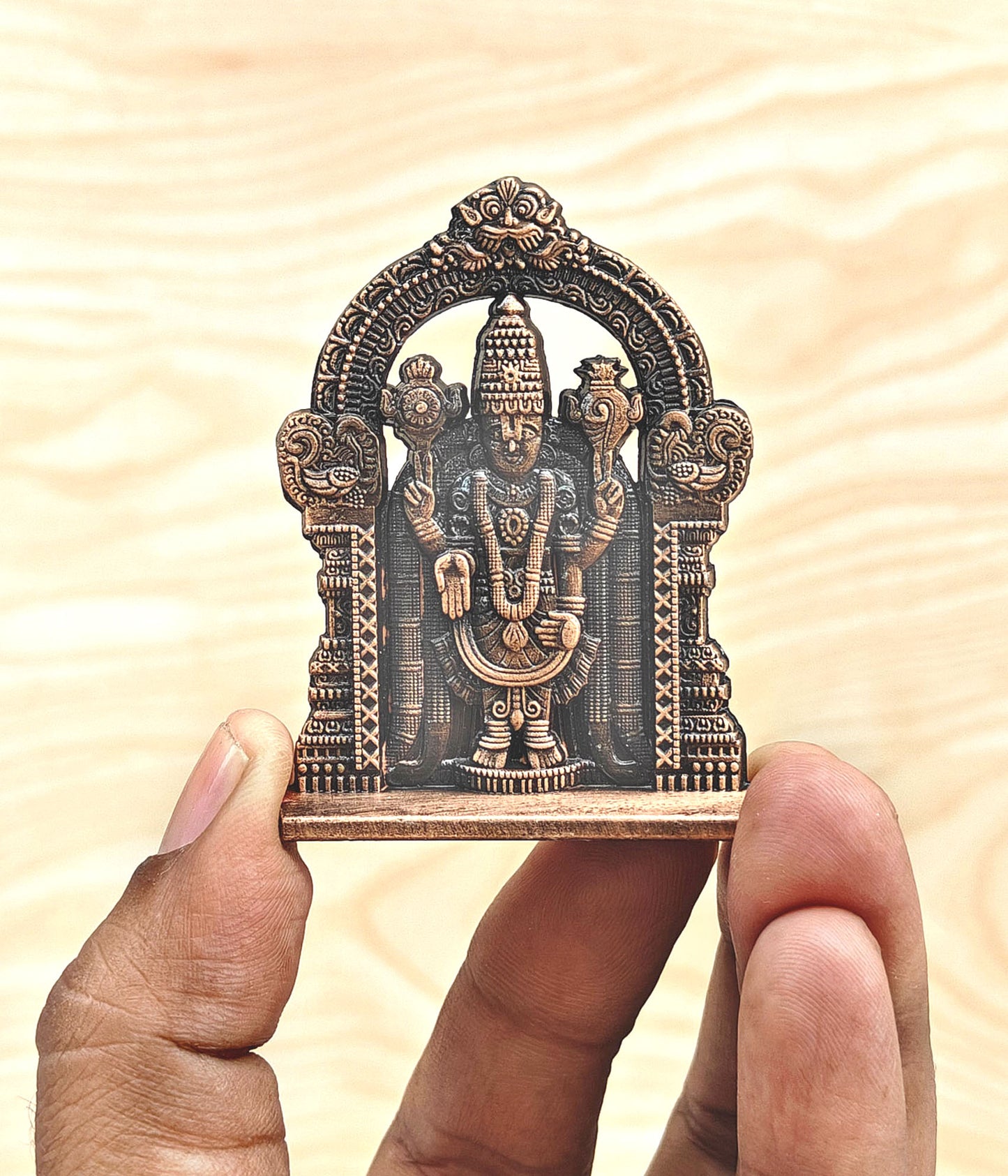 SHINDE EXPORTS small size brass metal lord tirupati balaji idol for car dashboard home