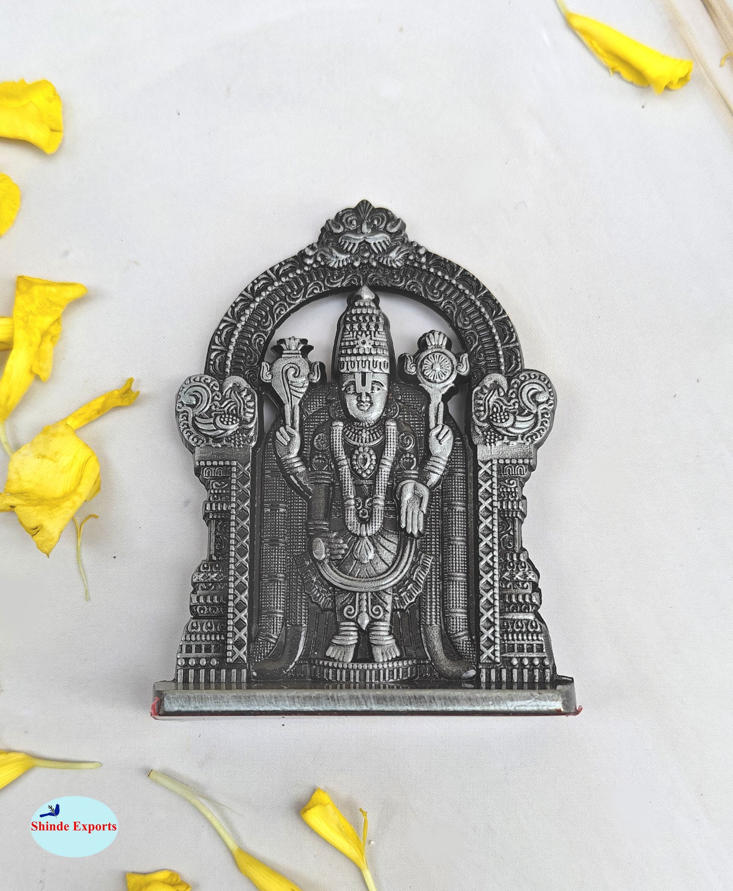 SHINDE EXPORTS small size brass metal lord tirupati balaji idol for car dashboard home
