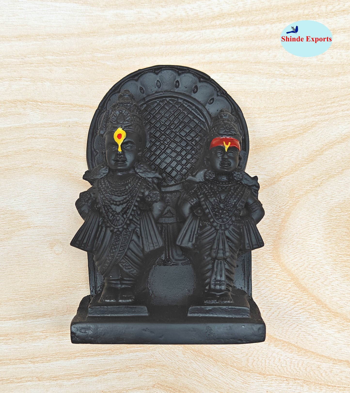 SHINDE EXPORTS vithal rukmini murti Idol for car vitthal rakhumai panduranga Statue Small Size 4 inches