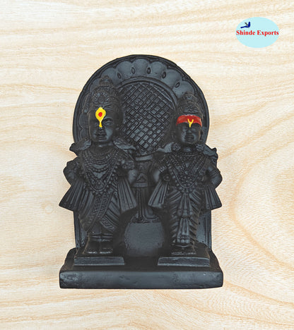 SHINDE EXPORTS vithal rukmini murti Idol for car vitthal rakhumai panduranga Statue Small Size 4 inches