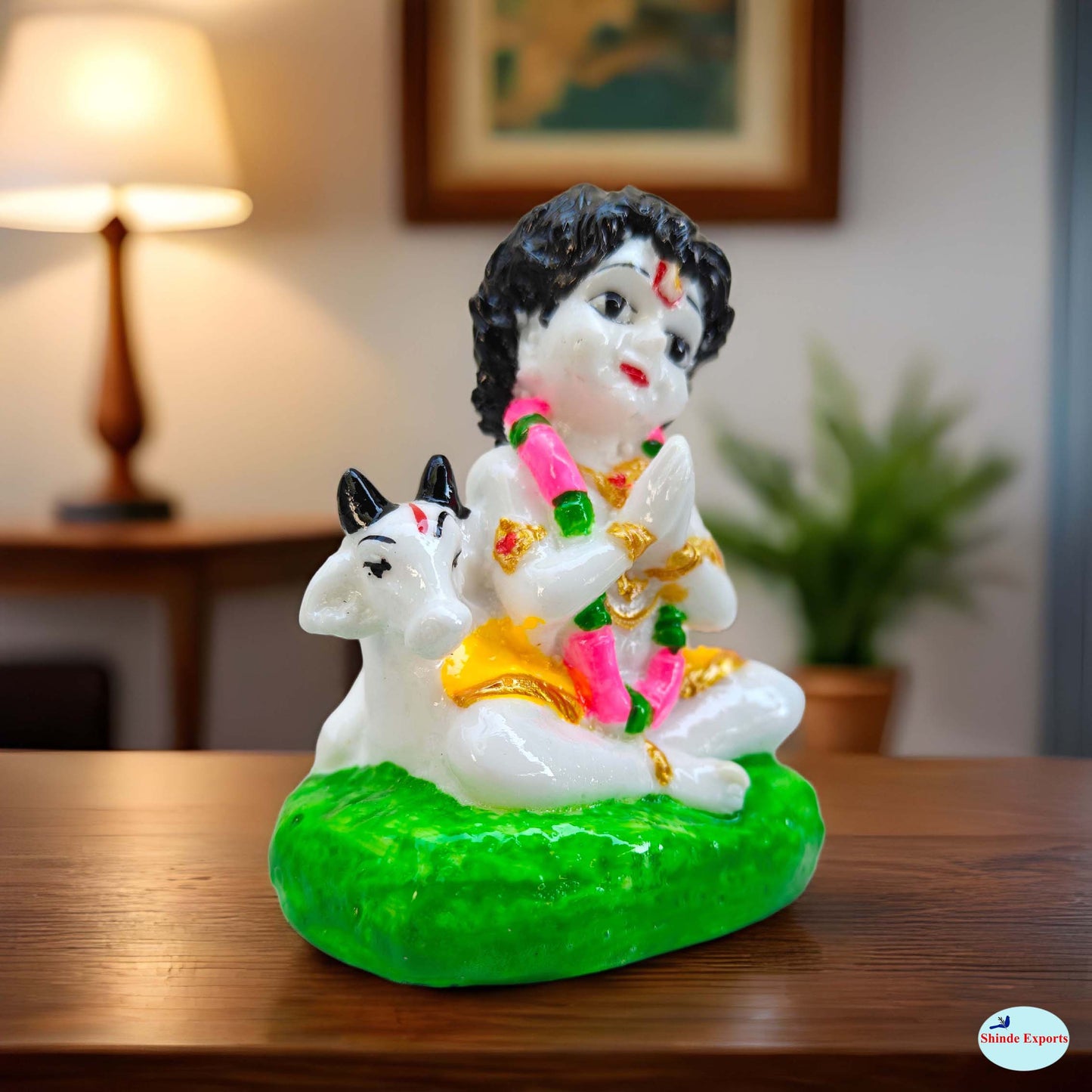 HINDE EXPORTS bal gopal marble idol murti baal krishna statue small 3 inches