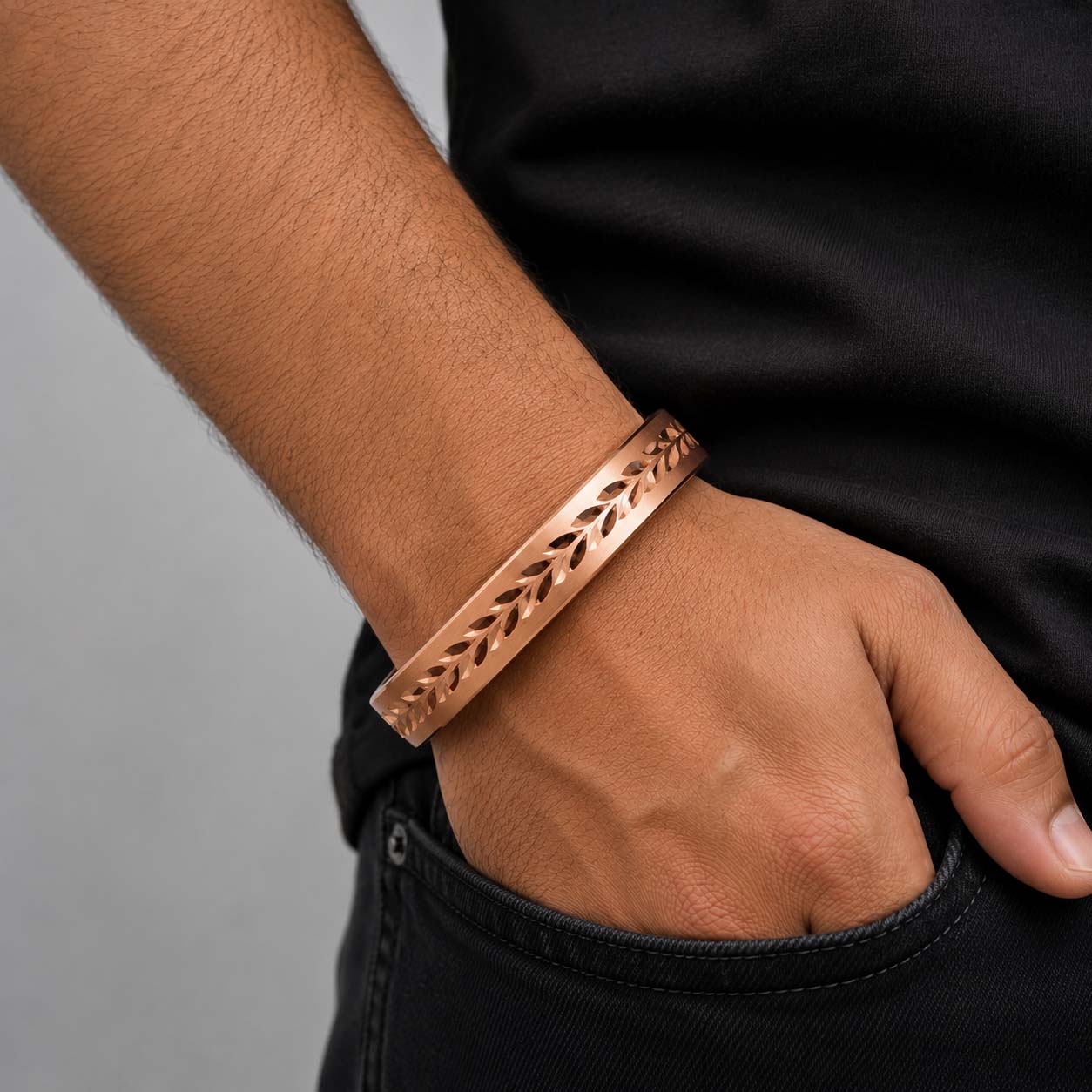 shinde exports heavy pure copper bracelet cuff kada bangle for women men