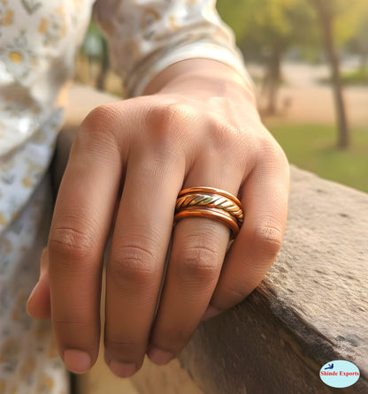 SHINDE EXPORTS Pure Copper magnetic ring for men and women 8mm