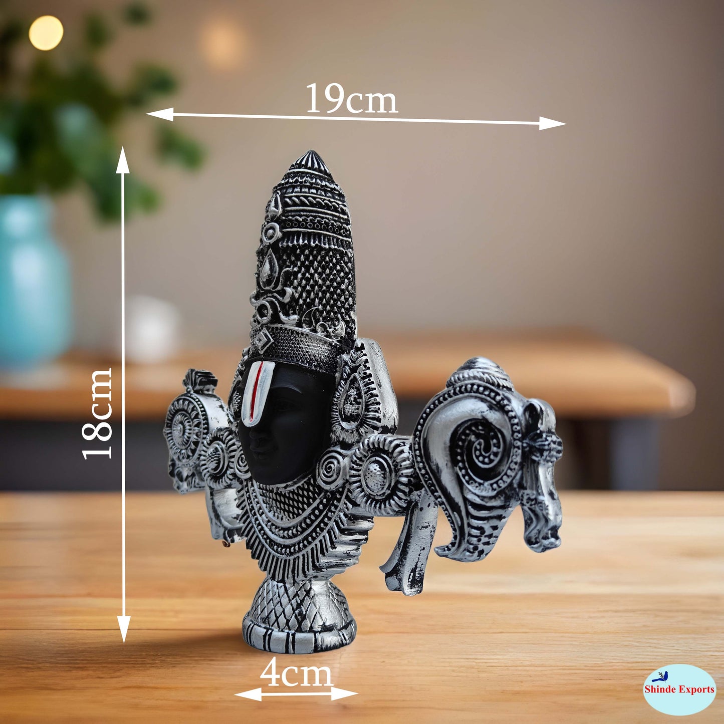 SHINDE EXPORTS tirupati balaji marble idol for desk pooja room car dashboard home office décor