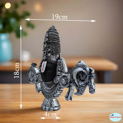 SHINDE EXPORTS tirupati balaji marble idol for desk pooja room car dashboard home office décor